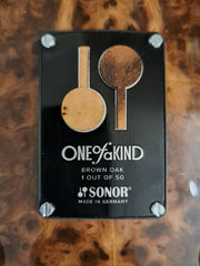 Sonor 14"×8" One Of A Kind Brown Oak Maple snare beg.