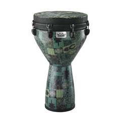 Designer Series Djembe 14x25" - Green Kinte Kloth