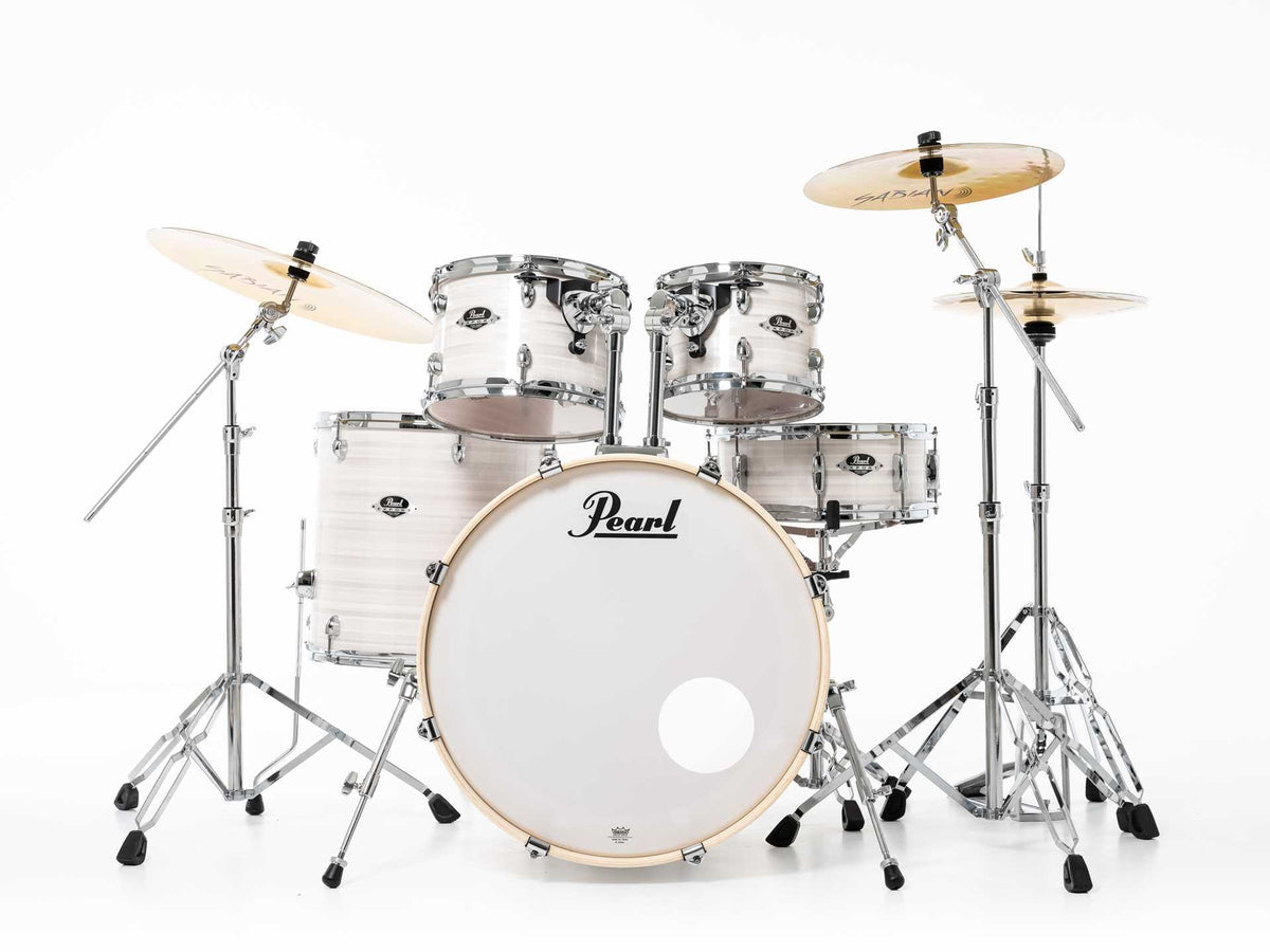 Pearl Exx 5-Pcs Drum Set 22"10"12"16"14,55Sw/Hw&Sbr-Cym Slipstream White