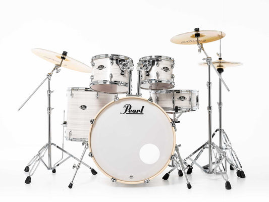 Pearl Exx 5-Pcs Drum Set 22"10"12"16"14,55Sw/Hw&Sbr-Cym Slipstream White