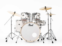 Pearl Exx 5-Pcs Drum Set 22"10"12"16"14,55Sw/Hw&Sbr-Cym Slipstream White