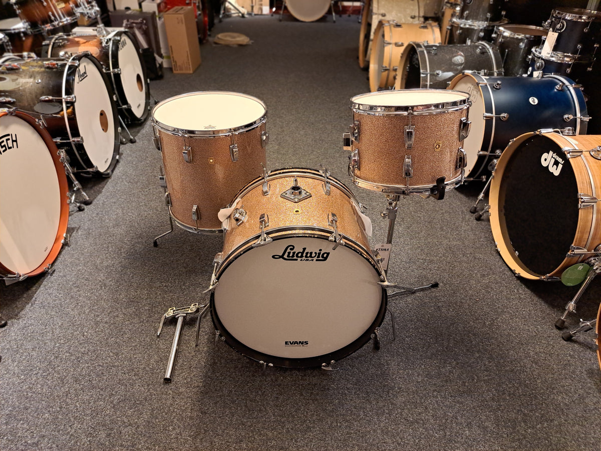 SÅLT! Ludwig 20" 13" 16" 1967 champagne sparkle vintage kit