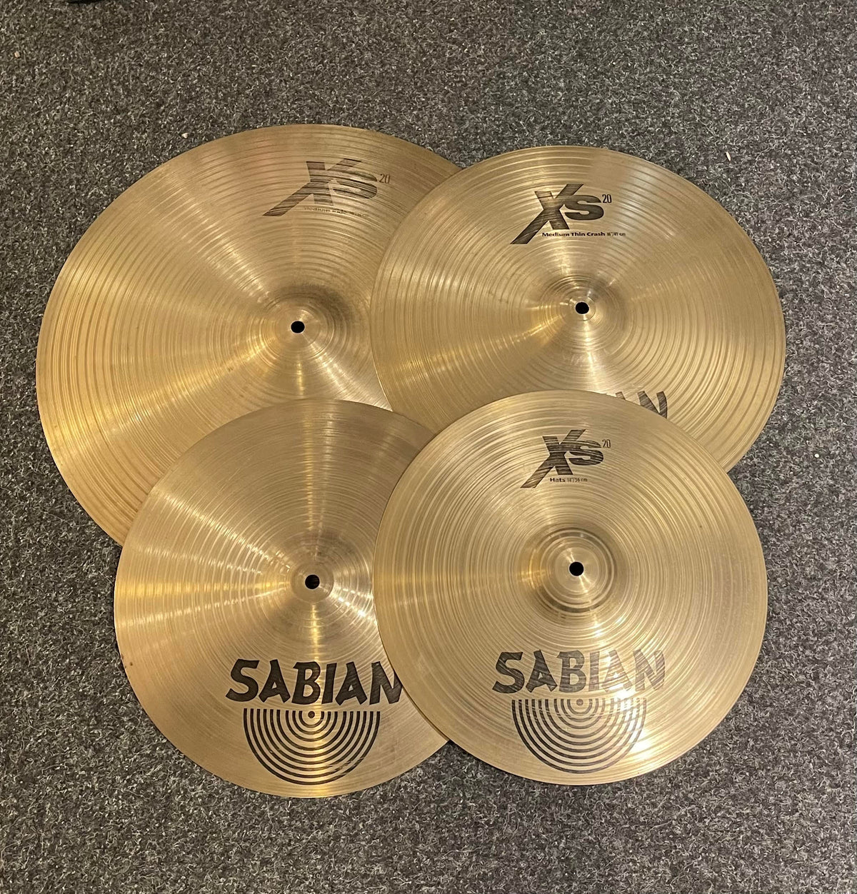 Sabian XS cymbalpack 14” Hi hat 16” Medium Thin Crash 20” Medium ride Beg.