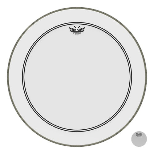 Remo Bass, Powerstroke 3, Smooth White, 20" Diameter, 2-1/2" Impact Patch