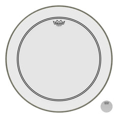 Remo Bass, Powerstroke 3, Smooth White, 20" Diameter, 2-1/2" Impact Patch