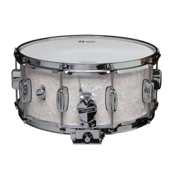 Rogers DynaSonic 14x6.5 Wood Shell Snare | B&amp;amp;B Lug - White Marine Pearl