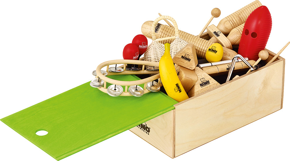 Hand Percussion-set. 15 delar med box