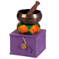 Singing Bowl, gift set, ornamented Ø 9,5 cm