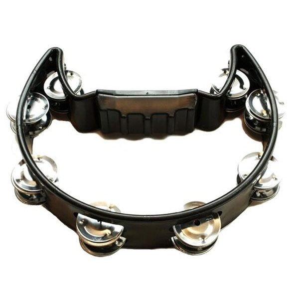 Planet Music DP900 Halfmoon Tambourine Double Row - Black