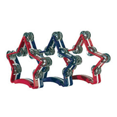 Planet Music Star Tambourine plastic - white/blue/red