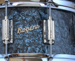 Rogers DynaSonic 14x6.5 Wood Shell Snare | Beavertail Lug - Black Diamond Pearl