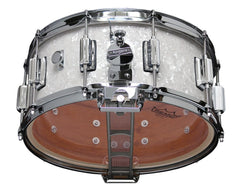 Rogers DynaSonic 14x6.5 Wood Shell Snare | Beavertail Lug - White Marine Pearl