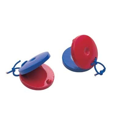 Wooden Castanets Blue & Red