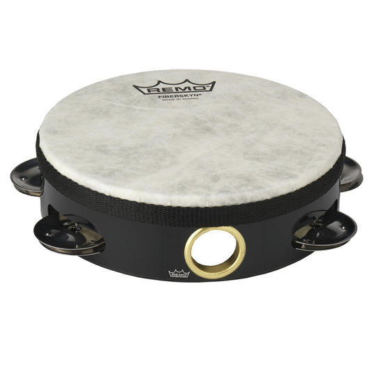Tambourine 6" Fiberskyn 3 - Single Row Black
