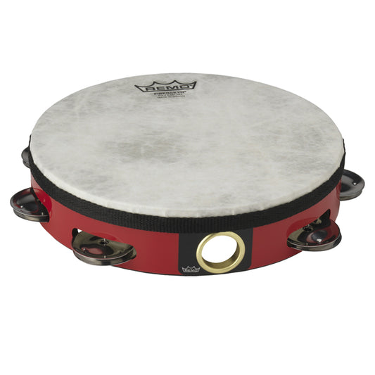 Tambourine 8" Fiberskyn 3 - Single Row Red