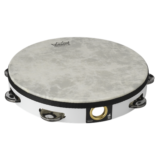 Tambourine 10" Fiberskyn 3 - Single Row White