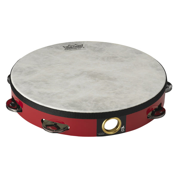 Tambourine 10" Fiberskyn 3 - Single Row Red