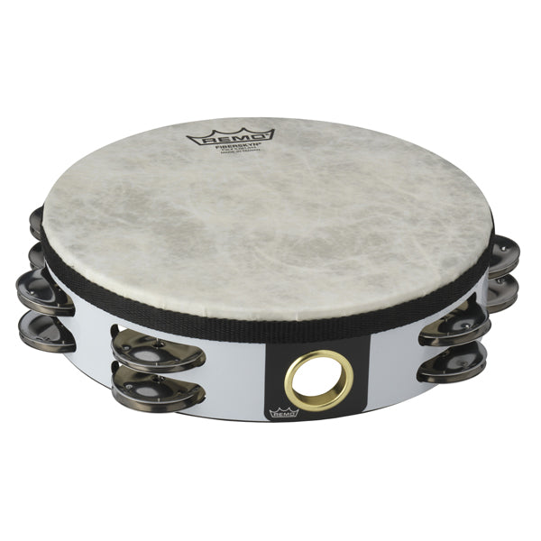 Tambourine 8" Fiberskyn 3 - Double Row White
