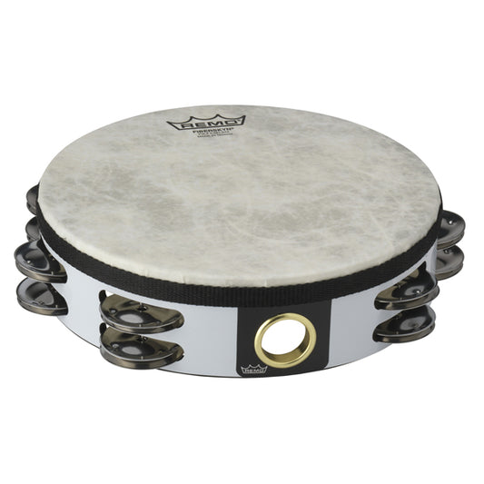 Tambourine 8" Fiberskyn 3 - Double Row White