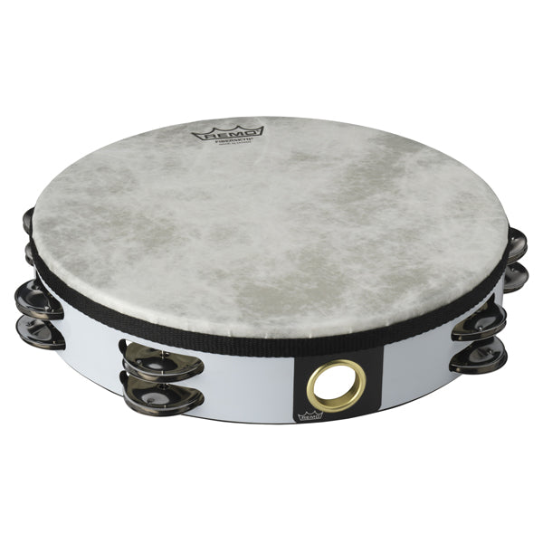 Tambourine 10" Fiberskyn 3 - Double Row White