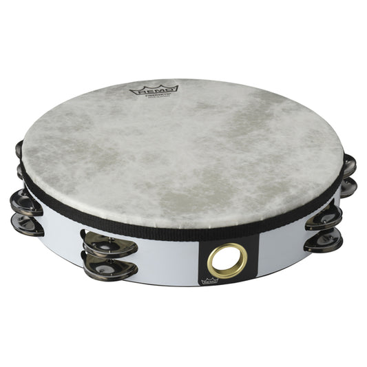Tambourine 10" Fiberskyn 3 - Double Row White
