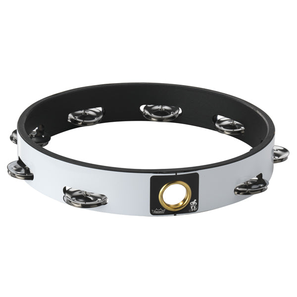 Tambourine 10" Single Row White