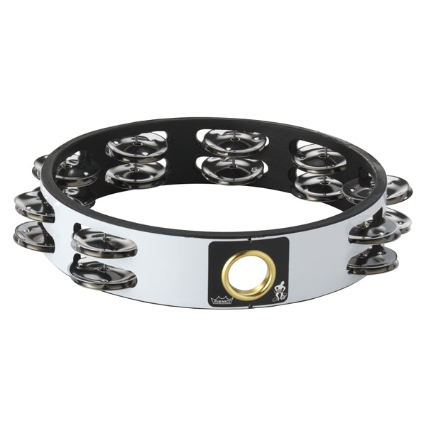 Tambourine 8" Double Row White