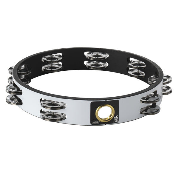 Tambourine 10" Double Row White