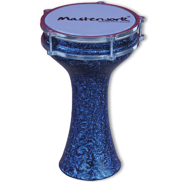 Turkish Aluminium Colored Blue Marble Darbuka 20 cm