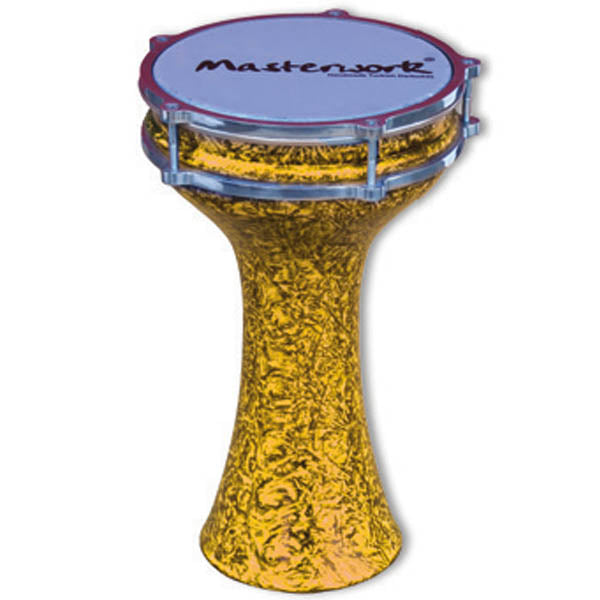 Turkish Aluminium Colored Yellow Marble Darbuka 20 cm