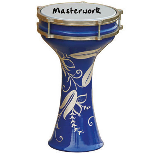 Turkish Aluminium Blue Embroidery Darbuka 20 cm
