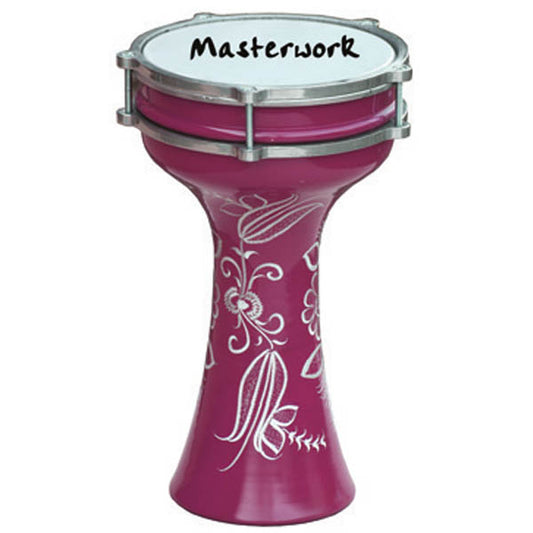 Turkish Aluminium Purple Embroidery Darbuka 20 cm