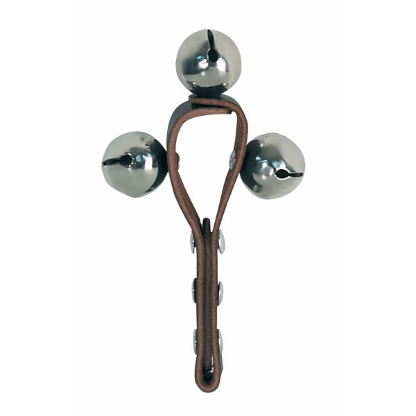 Planet Music Sleigh Bells 3 Bells on Stick Leather