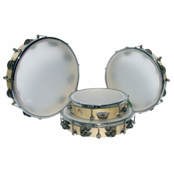 Planet Music Tambourine 8" Wood Tunable - single row