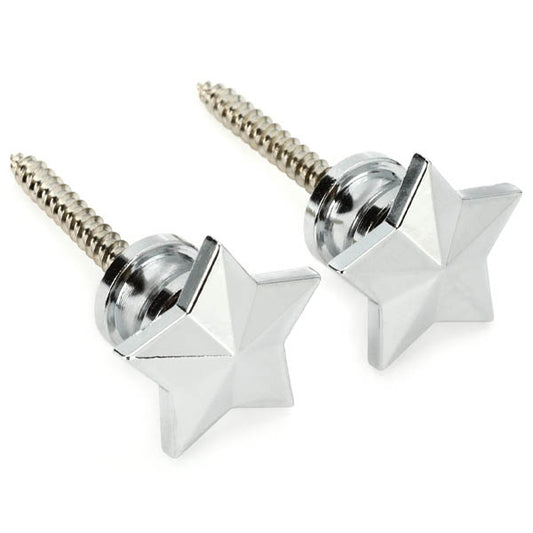 Strap Button Set - Star Chrome