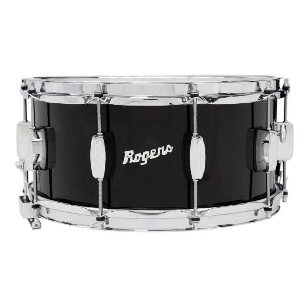 Rogers DynaSonic 14x6.5 Wood Shell Snare | Beavertail Lug - Piano Black - Limited Edition